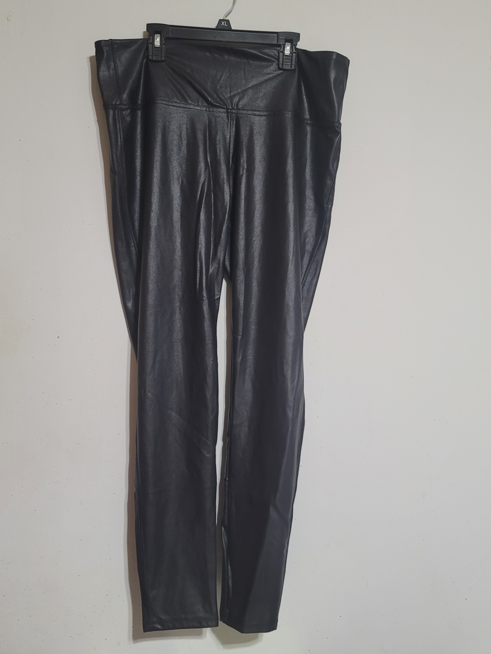 Time and Tru Black Faux Leather High-Waist Leggings